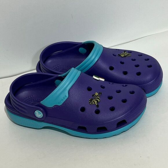 Crocs Unisex Purple Blue Slip On Comfort Crocband Clog Size 5 Mens 7 Womens - Picture 2 of 11